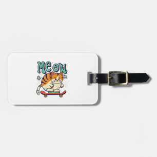 Étiquette À Bagage Patinage de chat Miaou