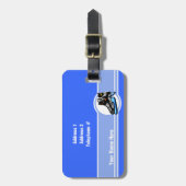 Étiquette À Bagage Patins de hockey ; Bleu (Devant Vertical)