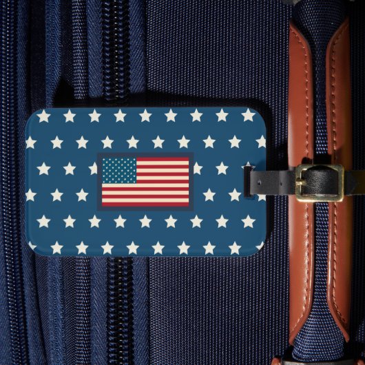 Étiquette À Bagage Patriotic American Flag Luggage Tag (Insitu Rectoal 4)
