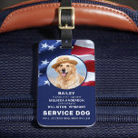 Étiquette À Bagage Patriotic Service Chien Photo ID Badge American Fl<br><div class="desc">American Flag Patriotic Service Dog ID Badge - Identifiez facilement votre chien comme chien de service actif, tout en gardant votre chien concentré et couper les distractions tout en travaillant avec l'un de ces badges d'identification de chien de service k9. Bien qu'il ne soit pas obligatoire, un badge d'identification de...</div>