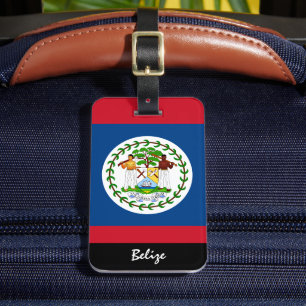 Étiquette À Bagage Patriotique Belize Luggings Tags, Drapeau Bélizien