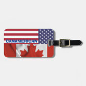 Étiquette À Bagage Patriotique, drapeau canadien américain, 4e juille (Devant horizontal)