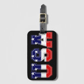 ÉTIQUETTE À BAGAGE PATRIOTIQUE GRAVE U.S.A. COOL AMÉRICAIN (Devant Vertical)