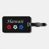 Étiquette À Bagage Patriotique Hawaii Aloha Rouge Blanc Bleu Fleurs (Dos horizontal)