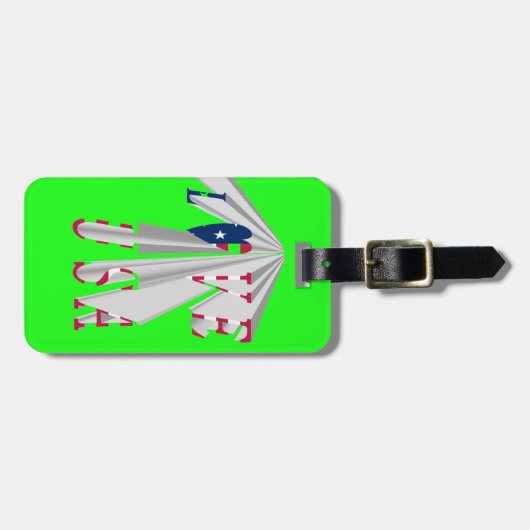 Étiquette À Bagage Patriotisme effarant : I Love USA Perspective Art (Devant horizontal)