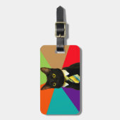 Étiquette À Bagage Patron de chat en cravate (Devant Vertical)