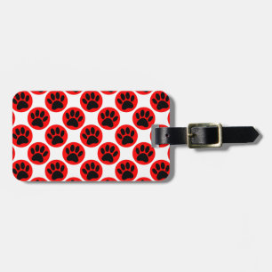 Étiquette À Bagage Patrouilles De Chien Noir En Pois Rouge