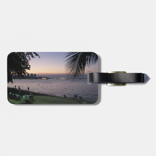 Étiquette À Bagage Pattaya Beach Sunset ... Chonburi, Thaïlande (Dos horizontal)