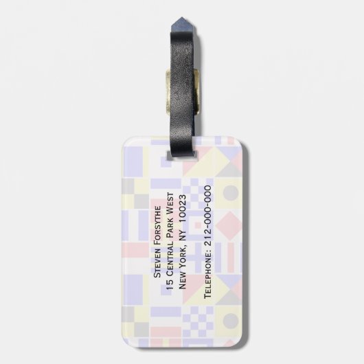 Étiquette À Bagage Pattern de Colorful (Dos Vertical)