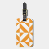 Étiquette À Bagage Patters de Burnt Orange Geometric Deco Cube (Devant Vertical)