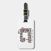 Étiquette À Bagage Patters de Colorful Sewing Machine (Devant Vertical)