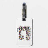 Étiquette À Bagage Patters de Colorful Sewing Machine (Dos Vertical)