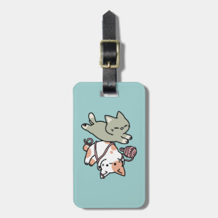 Étiquette À Bagage Pattounes et Jeux – Illustration de Chat Adorable