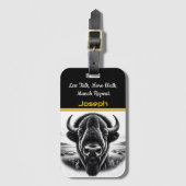 Étiquette À Bagage Pâturage de bisons sur prairie ouverte (Devant Vertical)