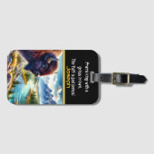 Étiquette À Bagage Pâturage du bison par une rivière luxuriante (Devant Horizontal)