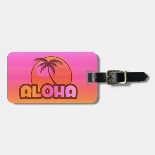 Étiquette À Bagage Paume de rose Aloha (Devant horizontal)