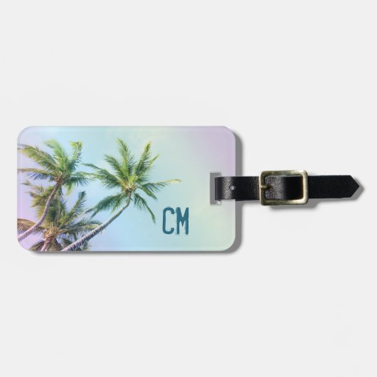 Étiquette À Bagage Paumes customisées de couleur d'arc-en-ciel (Devant horizontal)