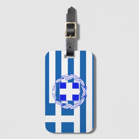 Étiquette À Bagage pavillon de la Grèce (Devant Vertical)