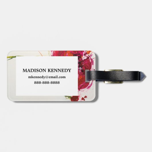 Étiquette À Bagage Pavot sur le blanc (Dos horizontal)