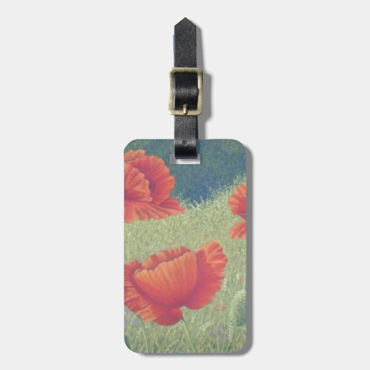 Étiquette À Bagage Pavots dans des domaines de la Flandre dans (Devant Vertical)