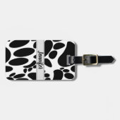 Étiquette À Bagage Pawprint de chien Abstrait Nom personnalisé blanc (Devant horizontal)