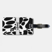 Étiquette À Bagage Pawprint de chien Abstrait Nom personnalisé blanc (Dos horizontal)