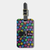 Étiquette À Bagage Paws colorés (Devant Vertical)