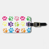 Étiquette À Bagage Paws colorés pour chiens (Devant horizontal)