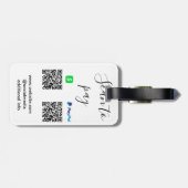 Étiquette À Bagage Paypal Cashapp scan pour payer QR ajouter le nom d (Dos horizontal)