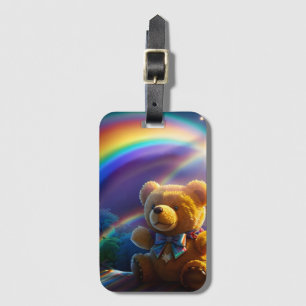 Étiquette À Bagage Pays des merveilles Teddy Bear au soleil arc-en-ci