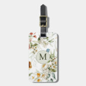 Étiquette À Bagage Pays élégant Floral double face (Devant Vertical)
