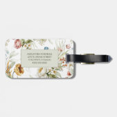 Étiquette À Bagage Pays élégant Floral double face (Dos horizontal)