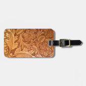 Étiquette À Bagage Pays rustique style sud-ouest cuir occidental (Devant horizontal)