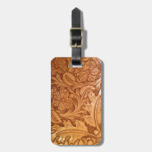 Étiquette À Bagage Pays rustique style sud-ouest cuir occidental (Devant Vertical)