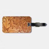 Étiquette À Bagage Pays rustique style sud-ouest cuir occidental (Dos horizontal)