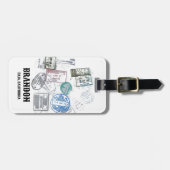 Étiquette À Bagage Pays Visa Timbres Cool bagages personnalisable éti (Devant horizontal)