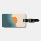 Étiquette À Bagage Paysage abstrait de style rétro (Devant horizontal)