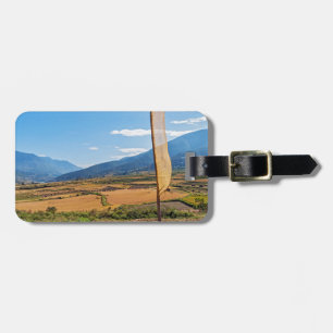 Étiquette À Bagage Paysage agricole pittoresque dans le Bhoutan rural