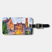 Étiquette À Bagage Paysage avec canal aquatique à Bruges (Devant horizontal)