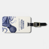 Étiquette À Bagage Paysage Bleu Octopus (Devant horizontal)
