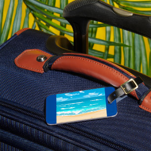 Étiquette À Bagage Paysage côtier tropical d'Ocean Beach