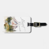 Étiquette À Bagage Paysage d'aquarelle Mount Rainier Washington (Devant horizontal)