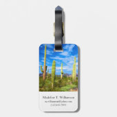 Étiquette À Bagage Paysage de cactus du désert, Arizona (Dos Vertical)