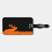 Étiquette À Bagage Paysage de chasse aux cerfs silhouette orange (Dos horizontal)