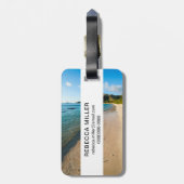 Étiquette À Bagage Paysage de la plage tropicale, Fidji (Dos Vertical)