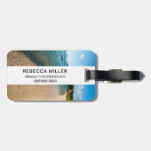 Étiquette À Bagage Paysage de la plage tropicale, Fidji (Dos horizontal)