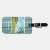 Étiquette À Bagage Paysage de terrain de pavot peinture aquarelle (Devant horizontal)