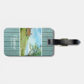 Étiquette À Bagage Paysage de terrain de pavot peinture aquarelle (Dos horizontal)