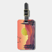 Étiquette À Bagage Paysage des monts Crimson (Devant Vertical)