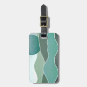 Étiquette À Bagage Paysage du monde Turquoise (Devant Vertical)